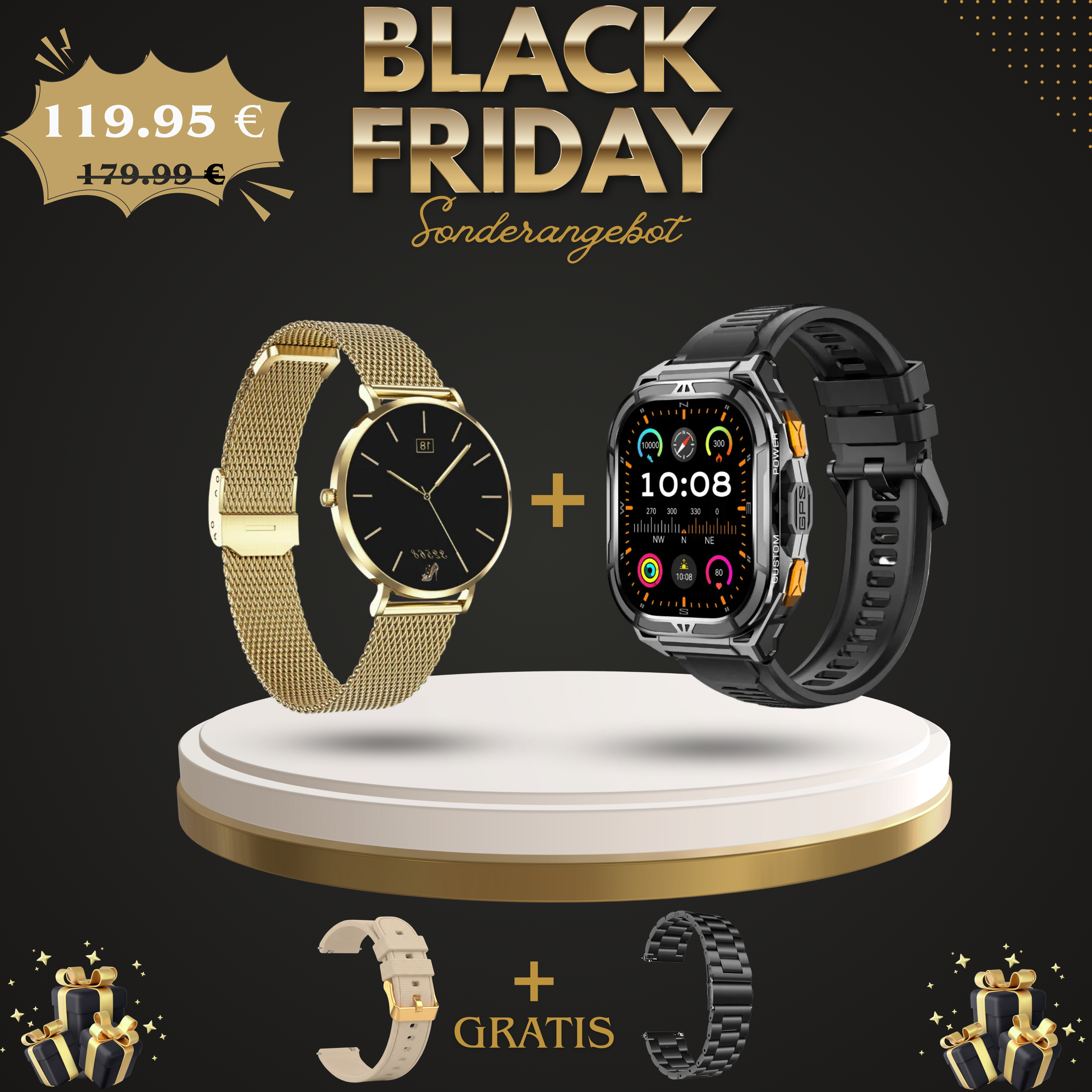 Black Friday - Paar-Bündel Smartwatches
