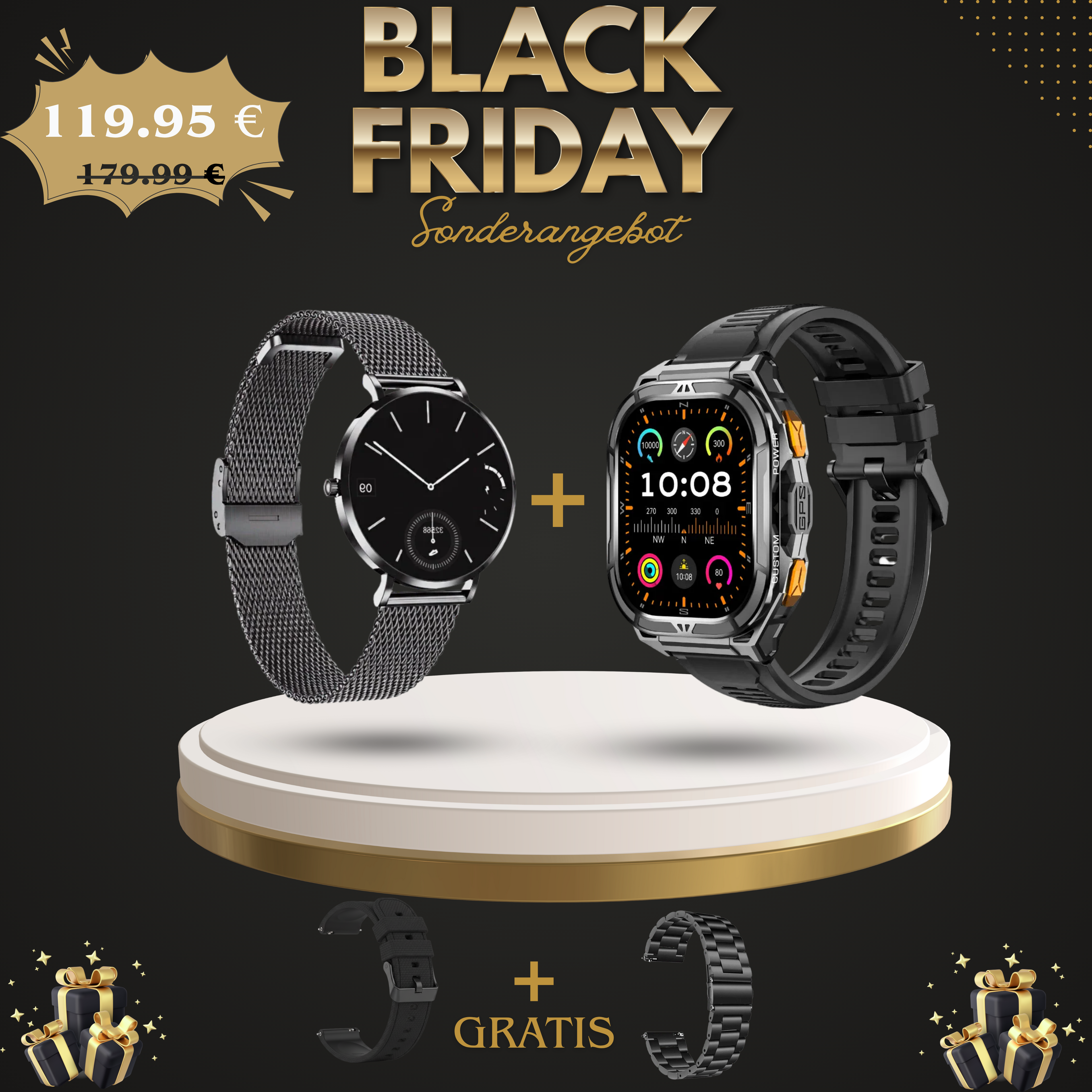 Black Friday - Paar-Bündel Smartwatches