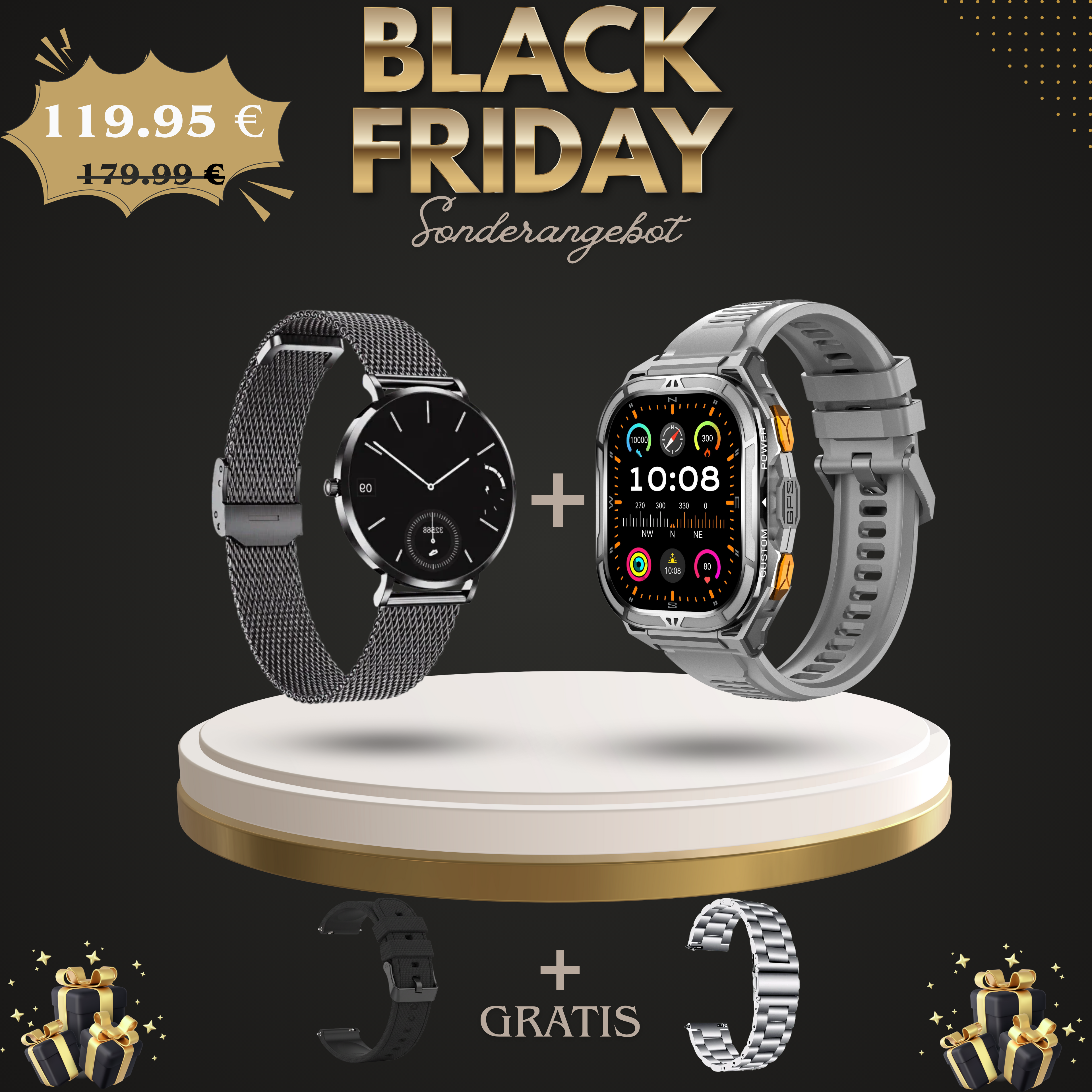 Black Friday - Paar-Bündel Smartwatches