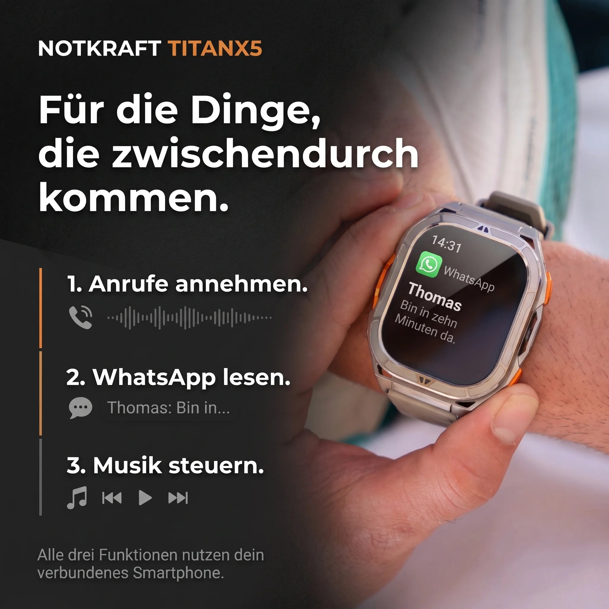 TitanX5™ Die unzerstörbare Smartwatch