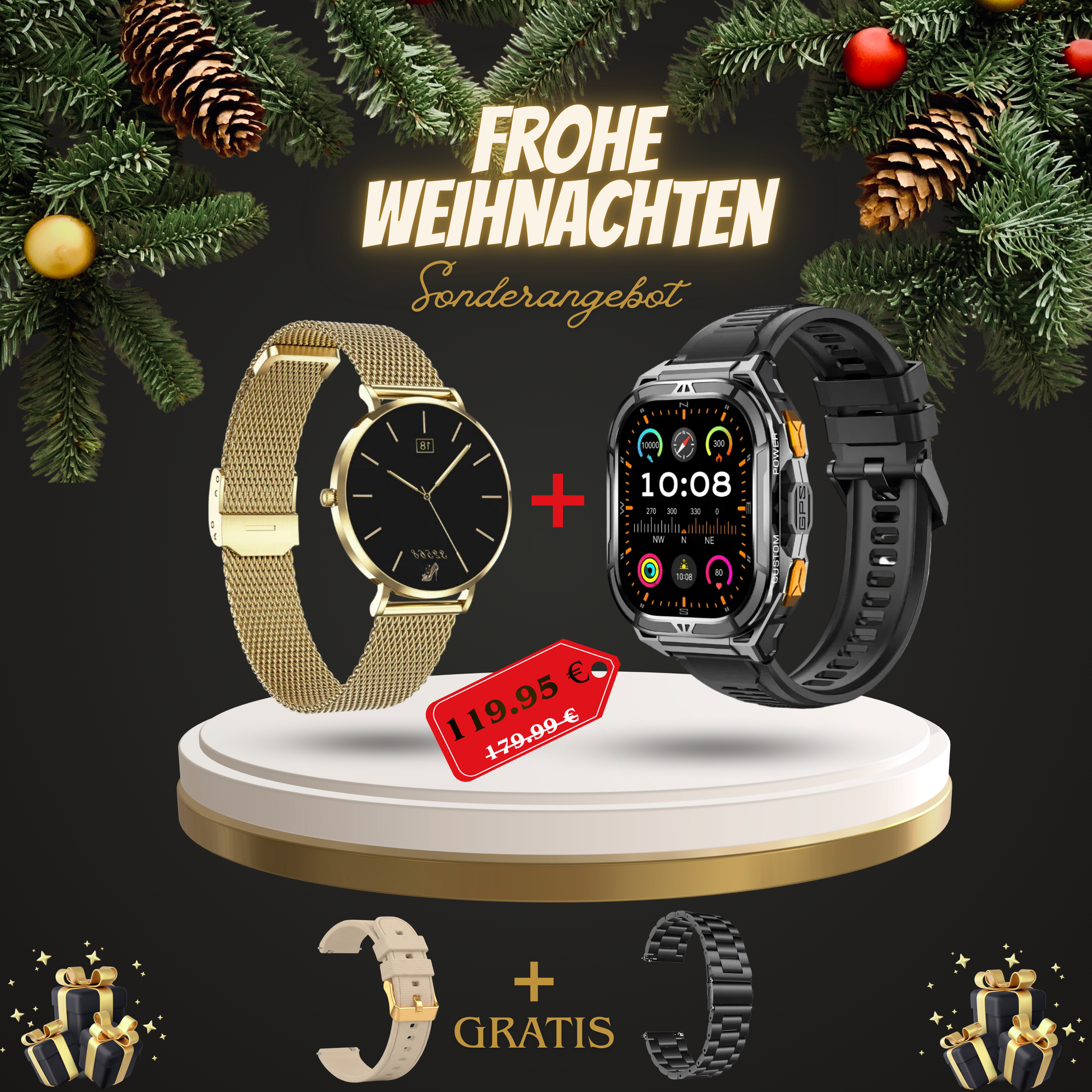 Weihnachten - Paar-Bündel Smartwatches